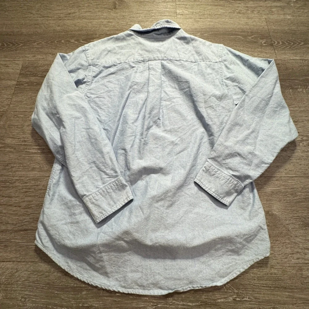 Ralph Lauren Shirt Boys 18 Blue Chambray Cotton Oxford Classic Flesh Pony OCBD
